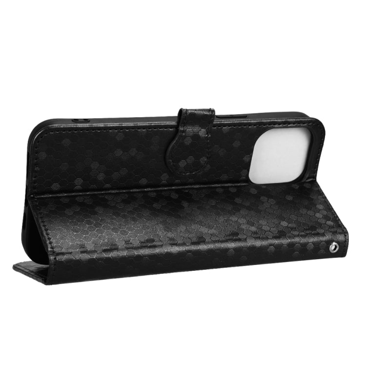 For iPhone 12 Pro Max Honeycomb Dot Texture Leather Phone Case