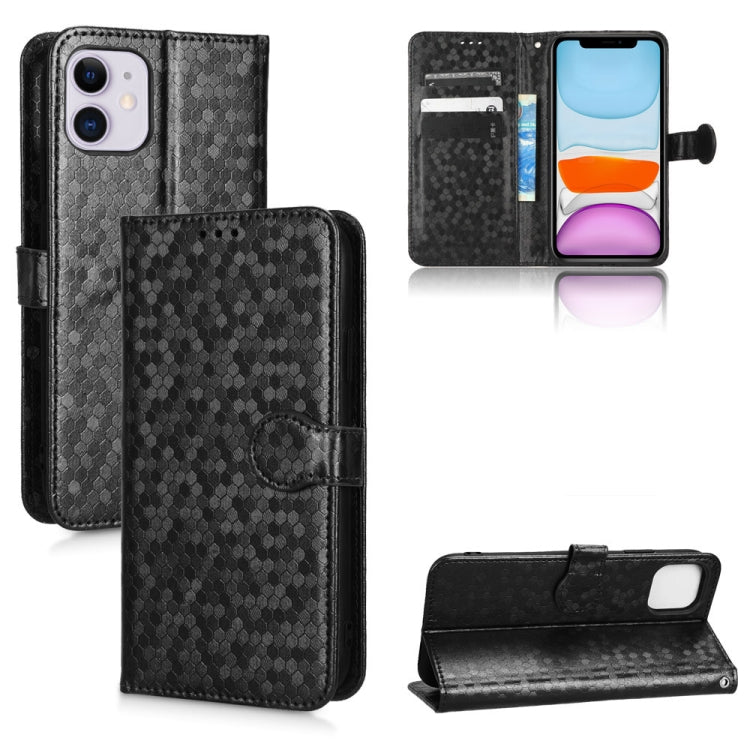 For iPhone 11 Honeycomb Dot Texture Leather Phone Case