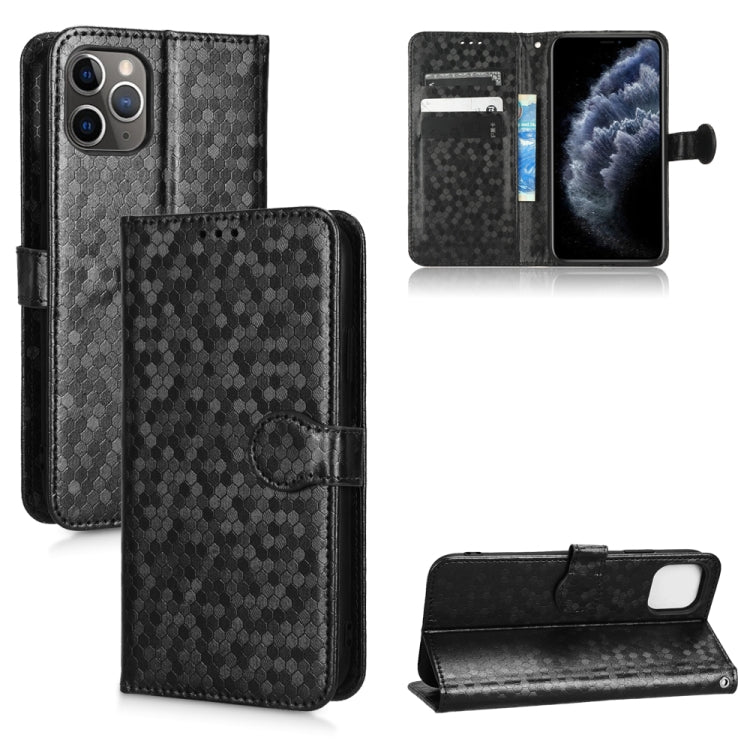For iPhone 11 Pro Honeycomb Dot Texture Leather Phone Case