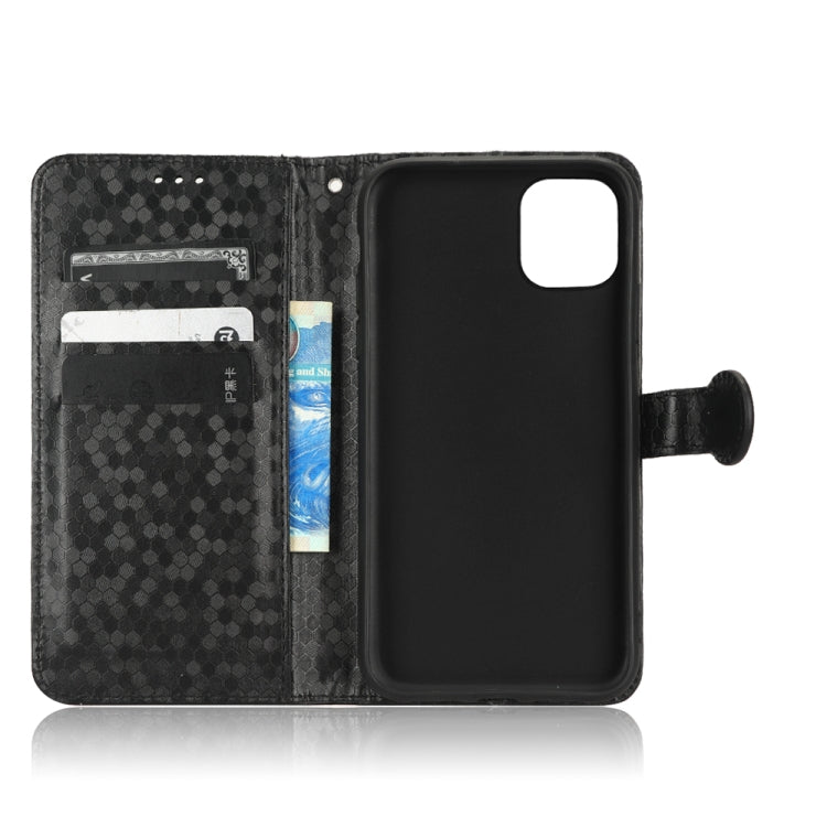 For iPhone 11 Pro Honeycomb Dot Texture Leather Phone Case
