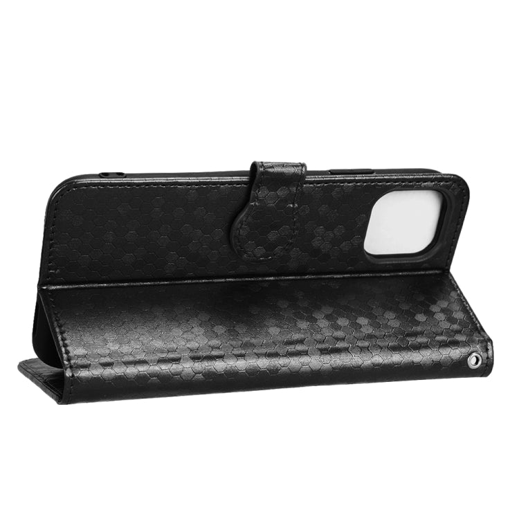 For iPhone 11 Pro Honeycomb Dot Texture Leather Phone Case