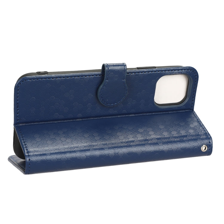 For iPhone 11 Pro Honeycomb Dot Texture Leather Phone Case