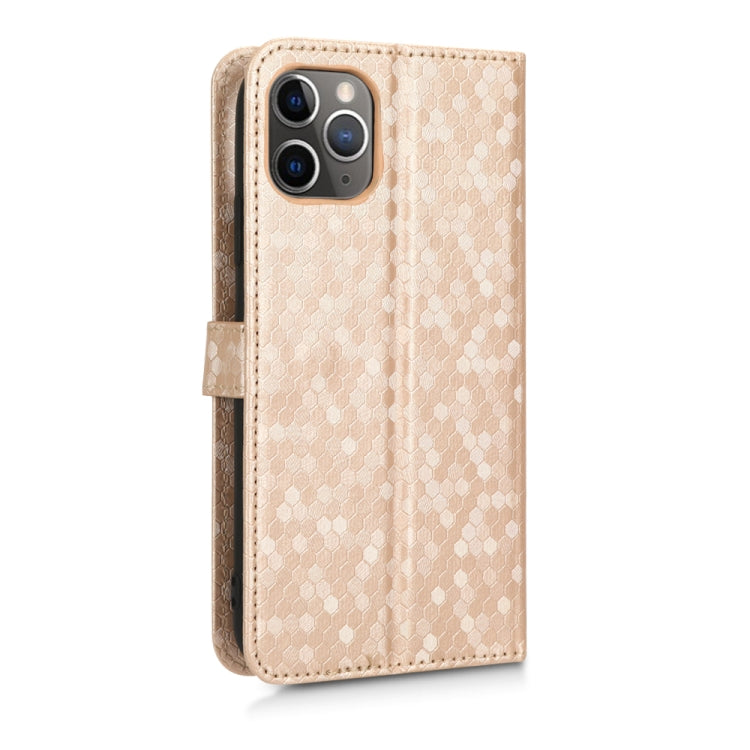 For iPhone 11 Pro Max Honeycomb Dot Texture Leather Phone Case