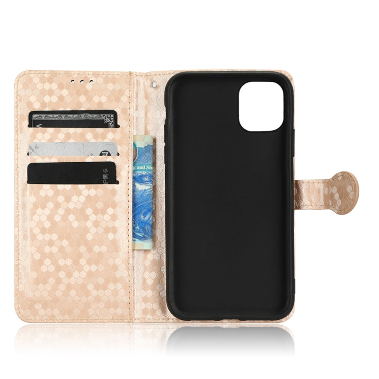 For iPhone 11 Pro Max Honeycomb Dot Texture Leather Phone Case