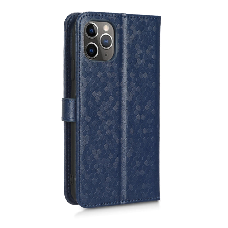 For iPhone 11 Pro Max Honeycomb Dot Texture Leather Phone Case