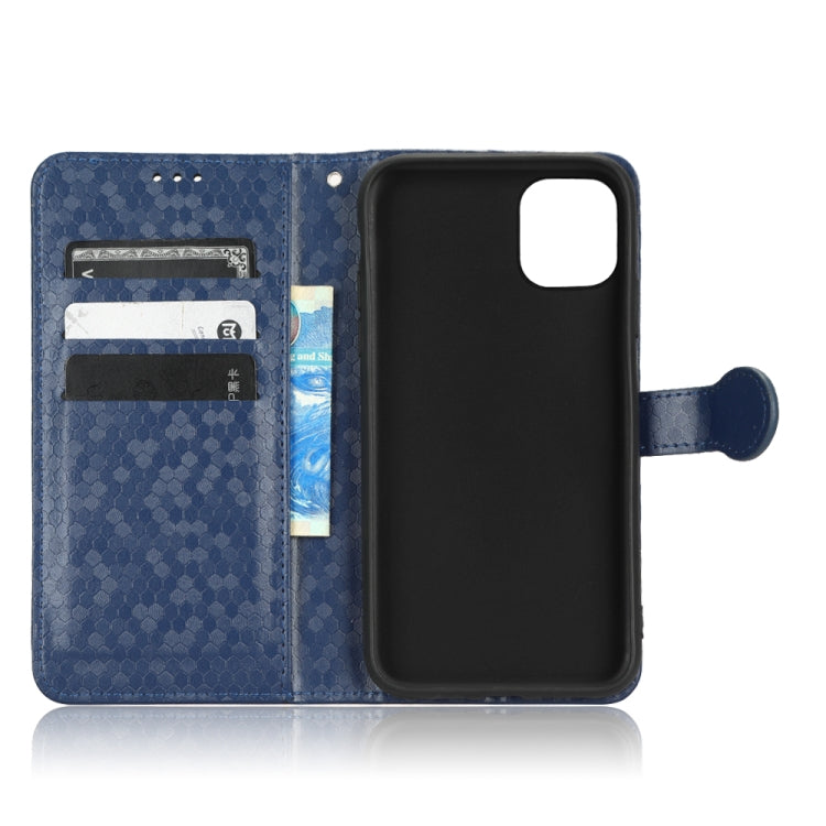 For iPhone 11 Pro Max Honeycomb Dot Texture Leather Phone Case