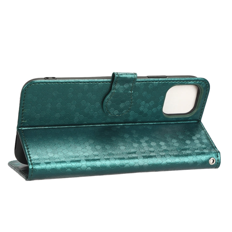 For iPhone 11 Pro Max Honeycomb Dot Texture Leather Phone Case
