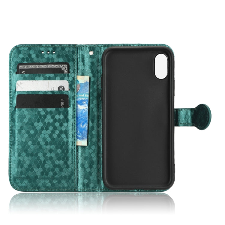 For iPhone X / XS Honeycomb Dot Texture Leather Phone Case