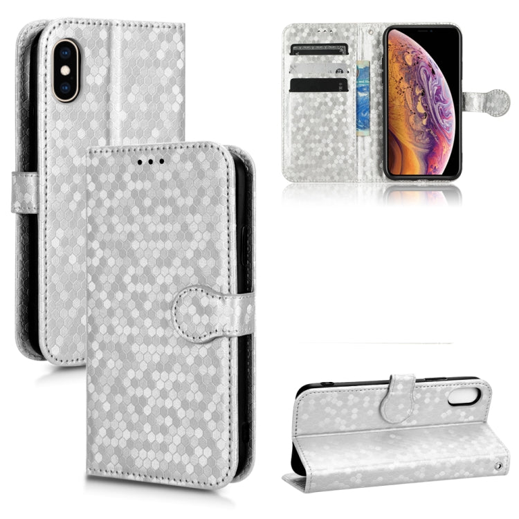 For iPhone X / XS Honeycomb Dot Texture Leather Phone Case