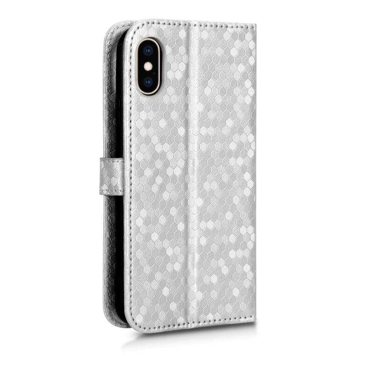 For iPhone X / XS Honeycomb Dot Texture Leather Phone Case