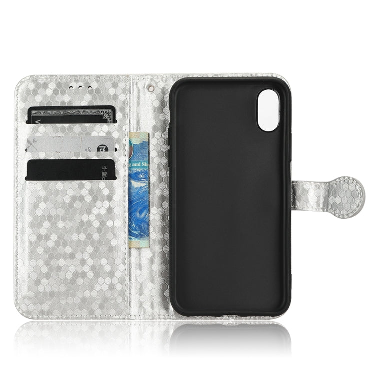 For iPhone X / XS Honeycomb Dot Texture Leather Phone Case
