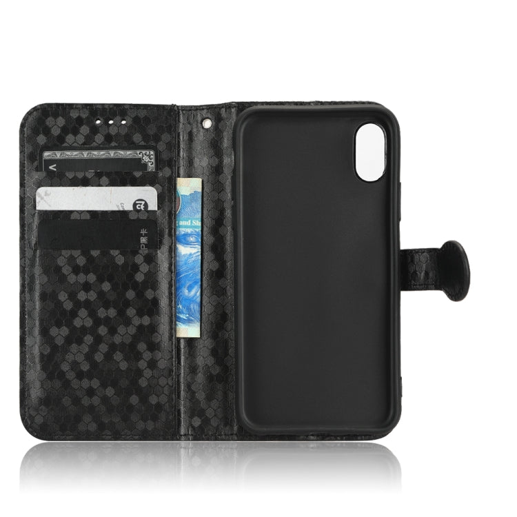 For iPhone XR Honeycomb Dot Texture Leather Phone Case