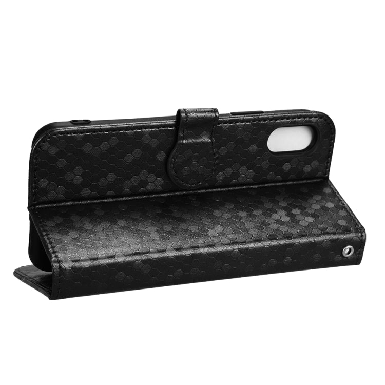 For iPhone XR Honeycomb Dot Texture Leather Phone Case