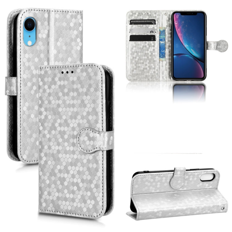 For iPhone XR Honeycomb Dot Texture Leather Phone Case