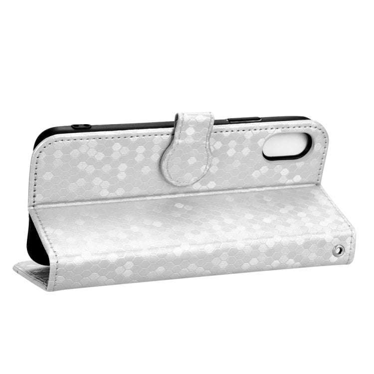 For iPhone XR Honeycomb Dot Texture Leather Phone Case