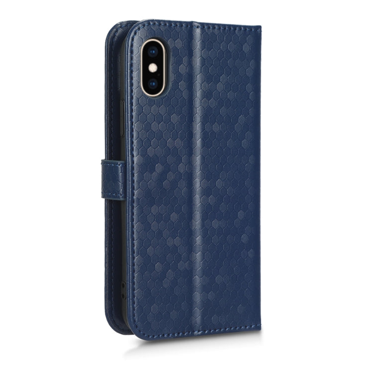 For iPhone XS Max Honeycomb Dot Texture Leather Phone Case
