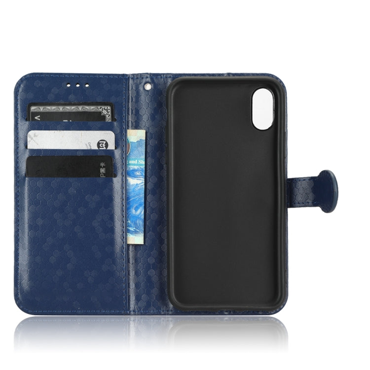For iPhone XS Max Honeycomb Dot Texture Leather Phone Case
