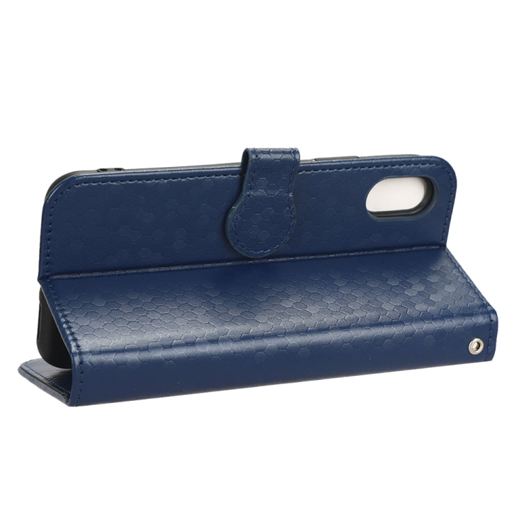 For iPhone XS Max Honeycomb Dot Texture Leather Phone Case