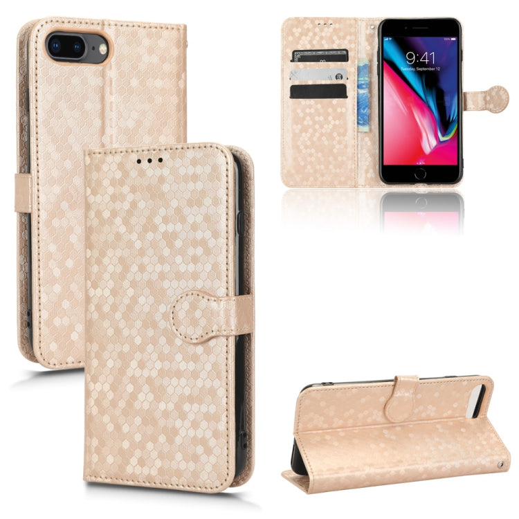 For iPhone 7 Plus / 8 Plus Honeycomb Dot Texture Leather Phone Case