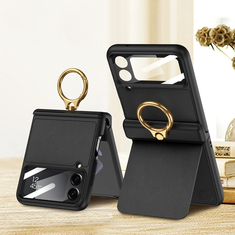 For Samsung Galaxy Z Flip4 GKK Magnetic Fold Hinge Full Coverage Phone Case with Ring Holder
