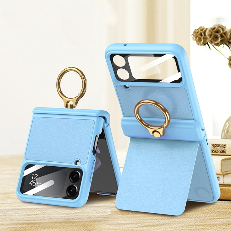 For Samsung Galaxy Z Flip4 GKK Magnetic Fold Hinge Full Coverage Phone Case with Ring Holder