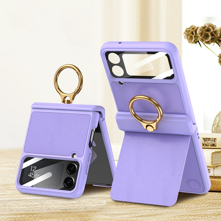 For Samsung Galaxy Z Flip4 GKK Magnetic Fold Hinge Full Coverage Phone Case with Ring Holder