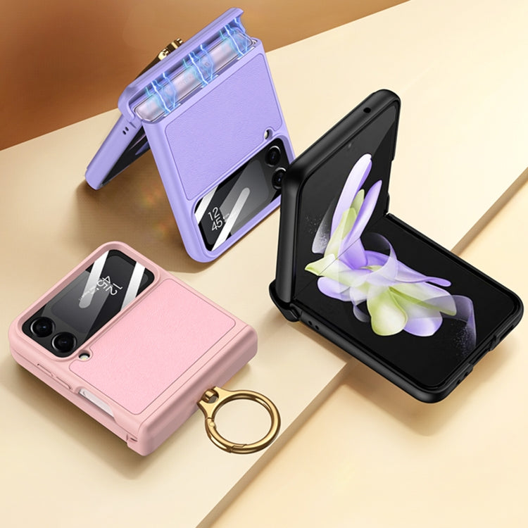 For Samsung Galaxy Z Flip4 GKK Magnetic Fold Hinge Full Coverage Phone Case with Ring Holder