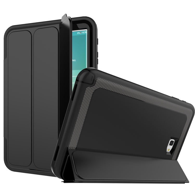 For Galaxy Tab A 10.1 (2016) T580 TPU + PC + PU Leather Case with Three-folding Holder & Sleep / Wake-up Function