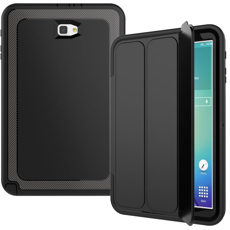 For Galaxy Tab A 10.1 (2016) T580 TPU + PC + PU Leather Case with Three-folding Holder & Sleep / Wake-up Function