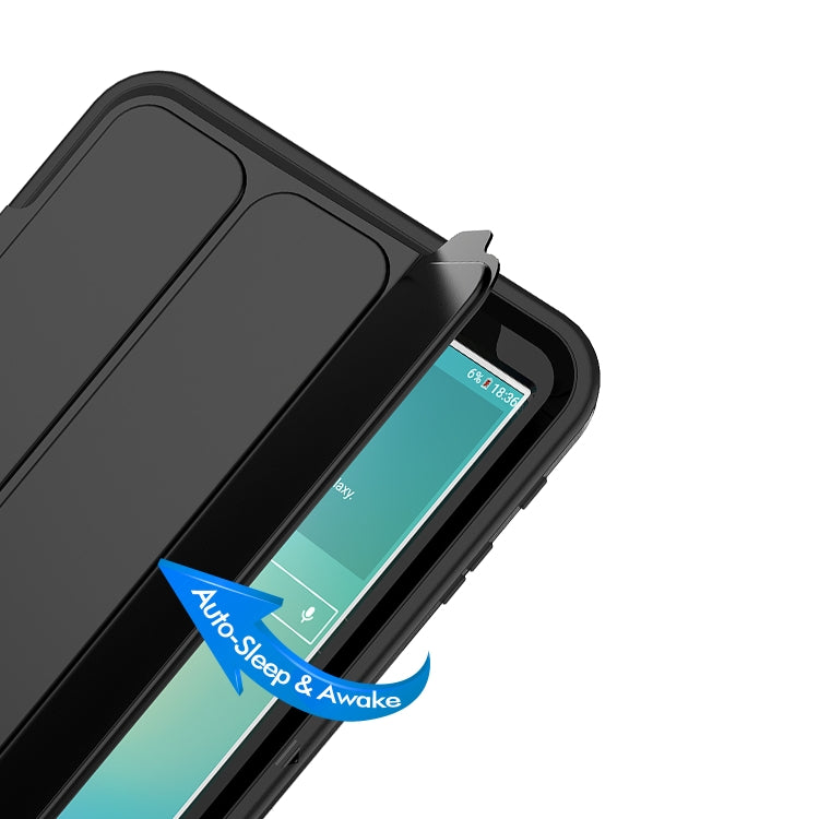 For Galaxy Tab A 10.1 (2016) T580 TPU + PC + PU Leather Case with Three-folding Holder & Sleep / Wake-up Function