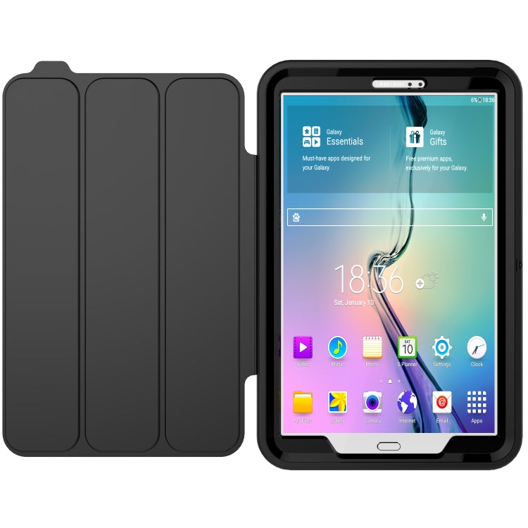 For Galaxy Tab A 10.1 (2016) T580 TPU + PC + PU Leather Case with Three-folding Holder & Sleep / Wake-up Function
