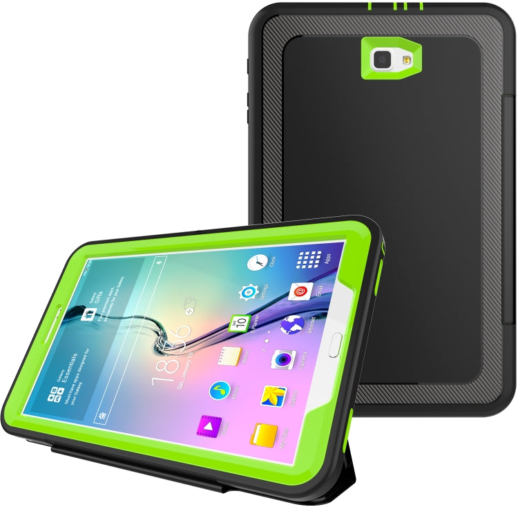 For Galaxy Tab A 10.1 (2016) T580 TPU + PC + PU Leather Case with Three-folding Holder & Sleep / Wake-up Function
