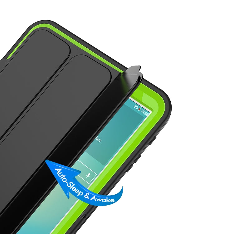 For Galaxy Tab A 10.1 (2016) T580 TPU + PC + PU Leather Case with Three-folding Holder & Sleep / Wake-up Function