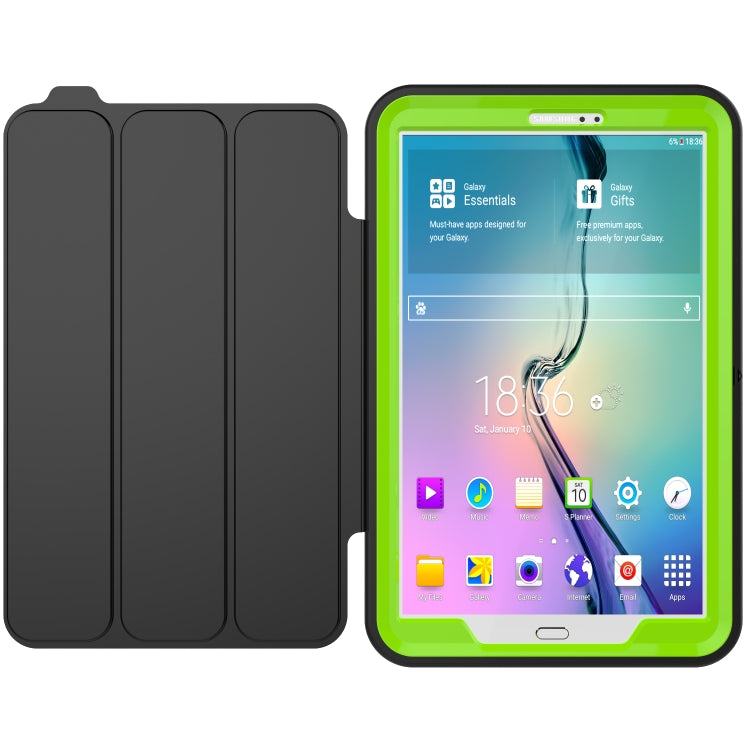 For Galaxy Tab A 10.1 (2016) T580 TPU + PC + PU Leather Case with Three-folding Holder & Sleep / Wake-up Function