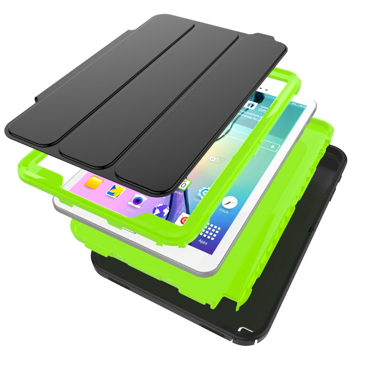 For Galaxy Tab A 10.1 (2016) T580 TPU + PC + PU Leather Case with Three-folding Holder & Sleep / Wake-up Function