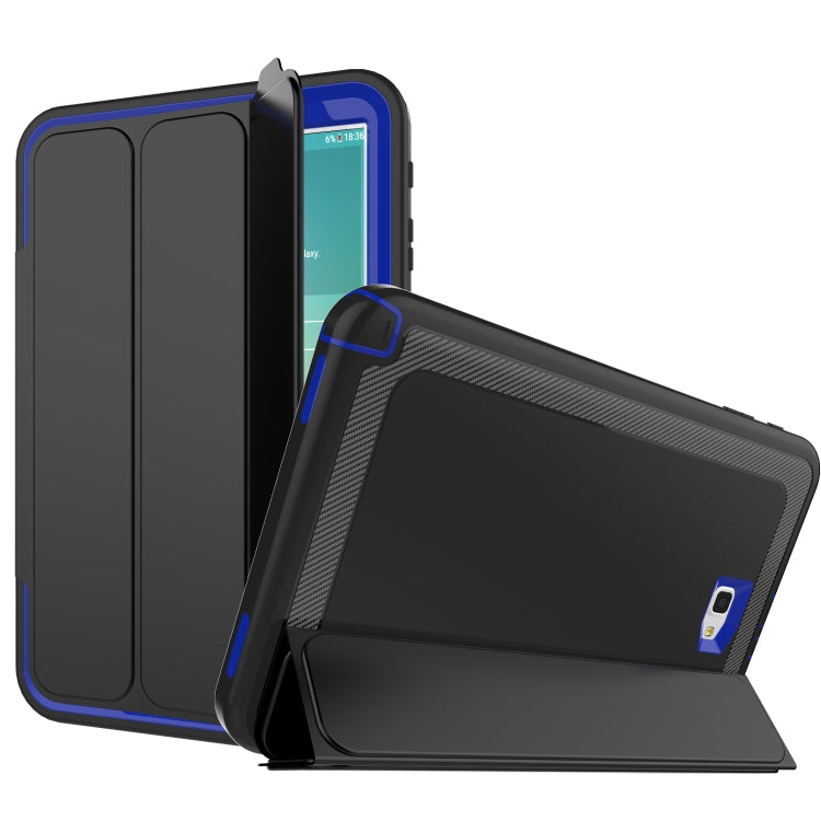 For Galaxy Tab A 10.1 (2016) T580 TPU + PC + PU Leather Case with Three-folding Holder & Sleep / Wake-up Function