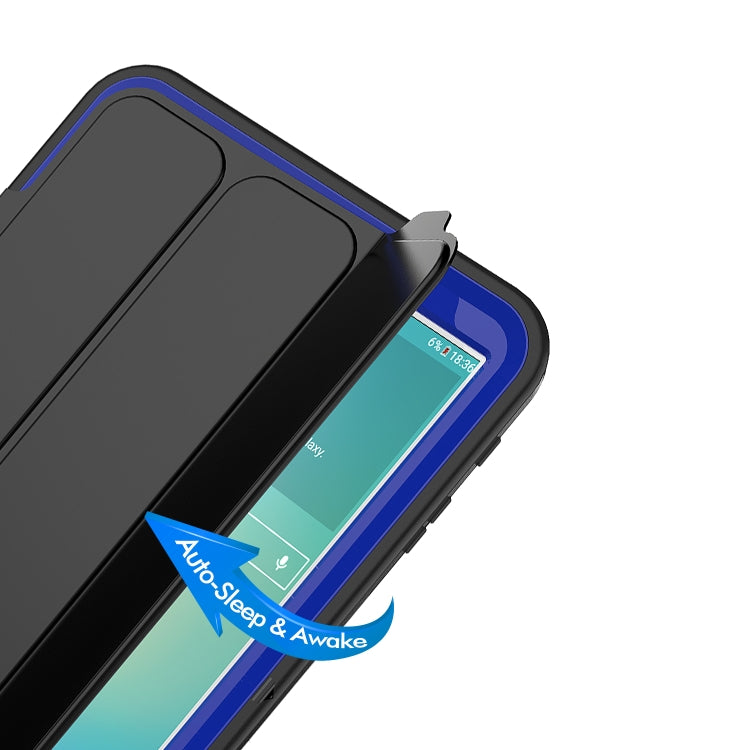 For Galaxy Tab A 10.1 (2016) T580 TPU + PC + PU Leather Case with Three-folding Holder & Sleep / Wake-up Function
