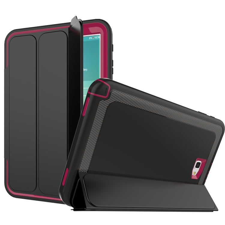 For Galaxy Tab A 10.1 (2016) T580 TPU + PC + PU Leather Case with Three-folding Holder & Sleep / Wake-up Function