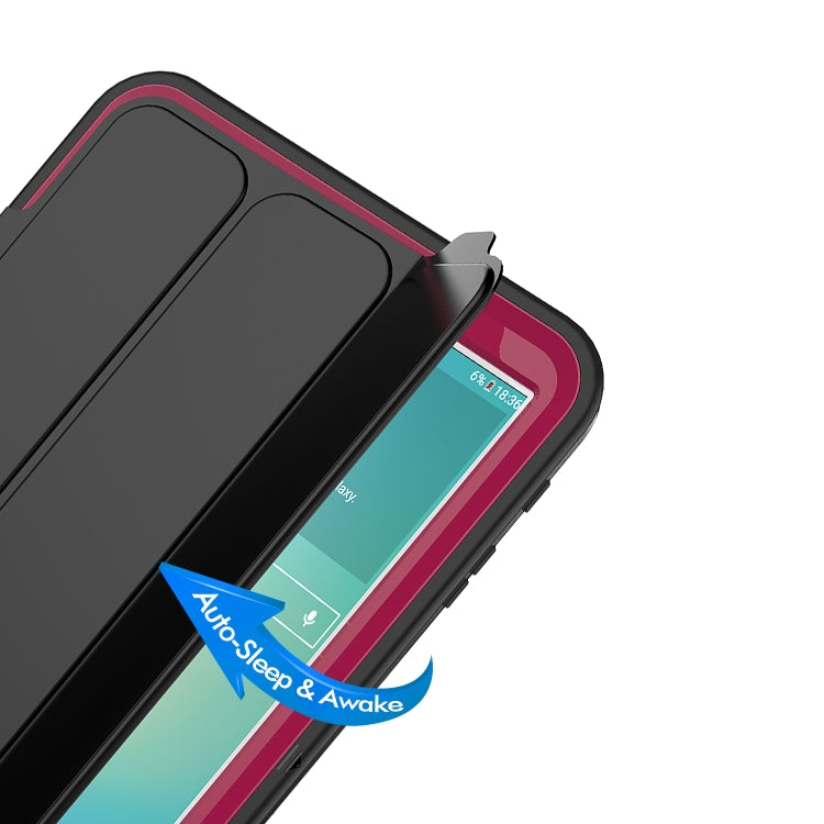 For Galaxy Tab A 10.1 (2016) T580 TPU + PC + PU Leather Case with Three-folding Holder & Sleep / Wake-up Function
