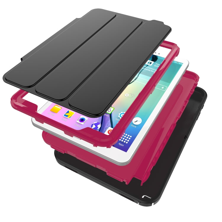 For Galaxy Tab A 10.1 (2016) T580 TPU + PC + PU Leather Case with Three-folding Holder & Sleep / Wake-up Function