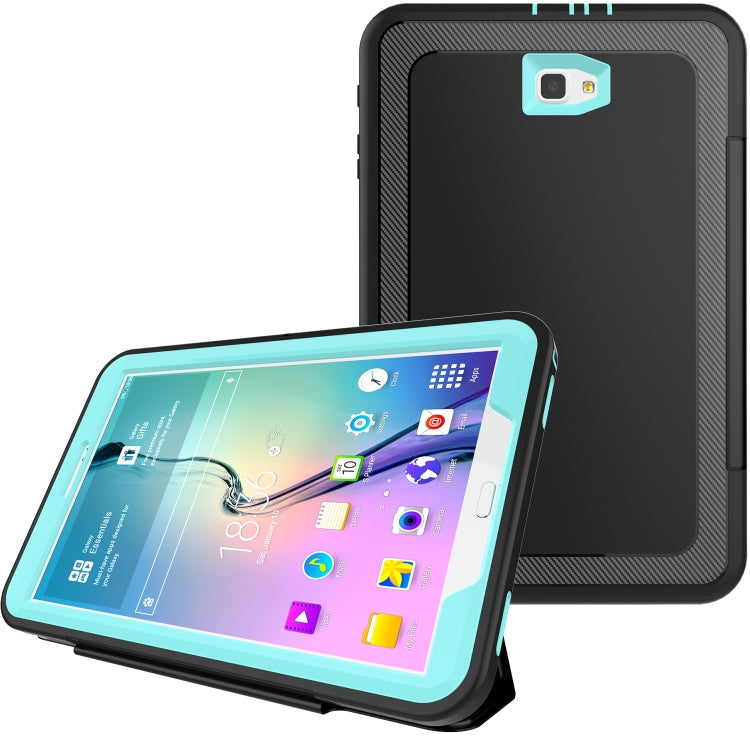 For Galaxy Tab A 10.1 (2016) T580 TPU + PC + PU Leather Case with Three-folding Holder & Sleep / Wake-up Function