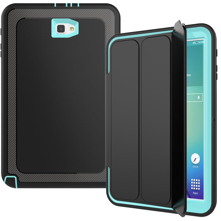 For Galaxy Tab A 10.1 (2016) T580 TPU + PC + PU Leather Case with Three-folding Holder & Sleep / Wake-up Function
