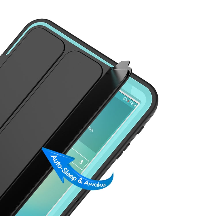 For Galaxy Tab A 10.1 (2016) T580 TPU + PC + PU Leather Case with Three-folding Holder & Sleep / Wake-up Function