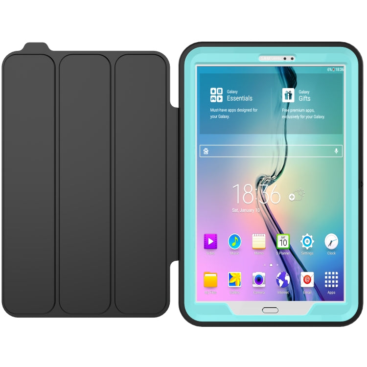 For Galaxy Tab A 10.1 (2016) T580 TPU + PC + PU Leather Case with Three-folding Holder & Sleep / Wake-up Function