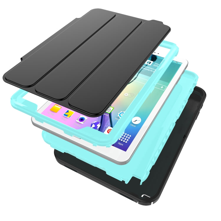 For Galaxy Tab A 10.1 (2016) T580 TPU + PC + PU Leather Case with Three-folding Holder & Sleep / Wake-up Function