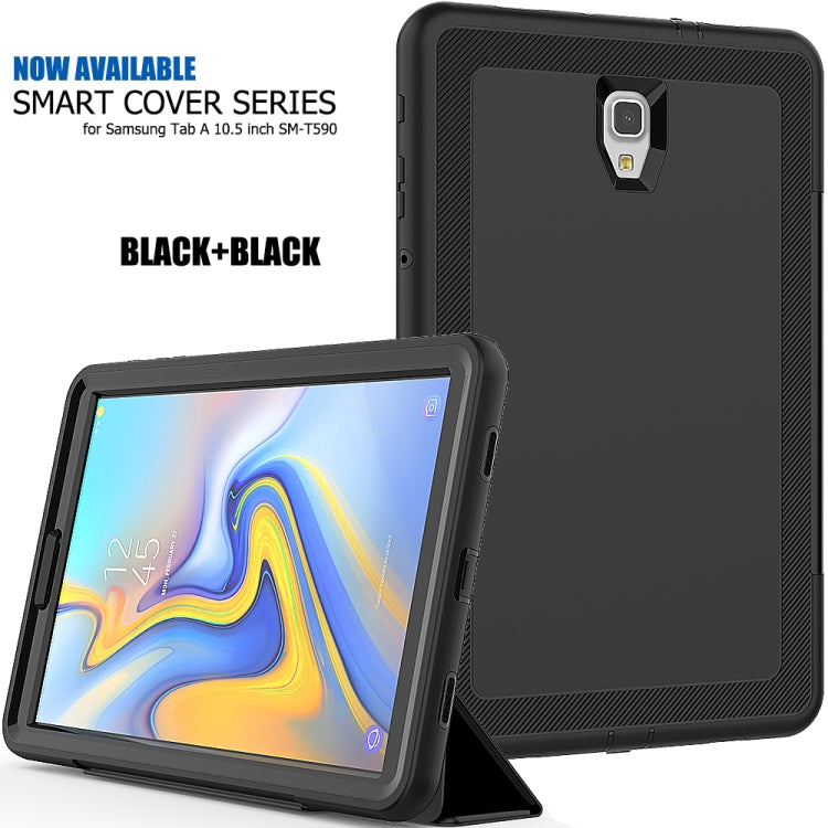 For Galaxy Tab A 10.5 T590 TPU + PC + PU Leather Case with Three-folding Holder & Sleep / Wake-up Function