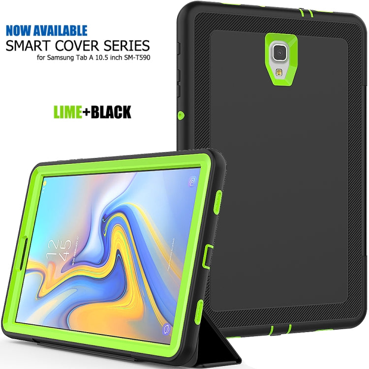 For Galaxy Tab A 10.5 T590 TPU + PC + PU Leather Case with Three-folding Holder & Sleep / Wake-up Function