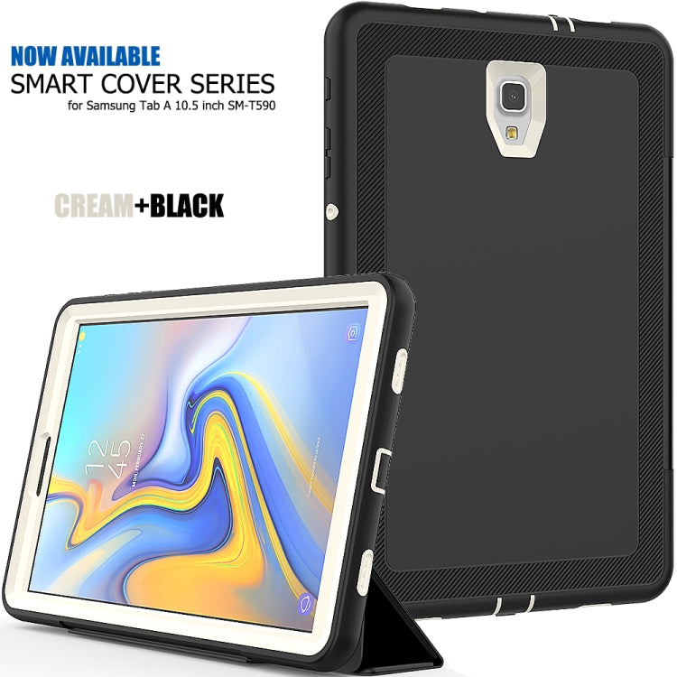 For Galaxy Tab A 10.5 T590 TPU + PC + PU Leather Case with Three-folding Holder & Sleep / Wake-up Function