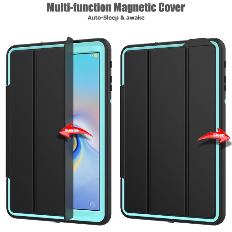 For Galaxy Tab A 10.5 T590 TPU + PC + PU Leather Case with Three-folding Holder & Sleep / Wake-up Function
