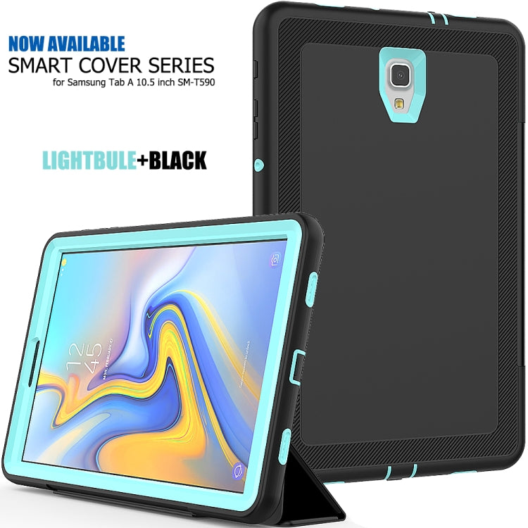 For Galaxy Tab A 10.5 T590 TPU + PC + PU Leather Case with Three-folding Holder & Sleep / Wake-up Function